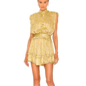 Sabina Musayev: Soleil Mini Dress in Lime Floral, Size Small